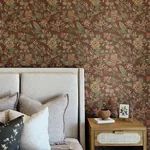 Brewster Home Fashions Begonia Red Floral Trail Wallpaper - SKU 4148-27425