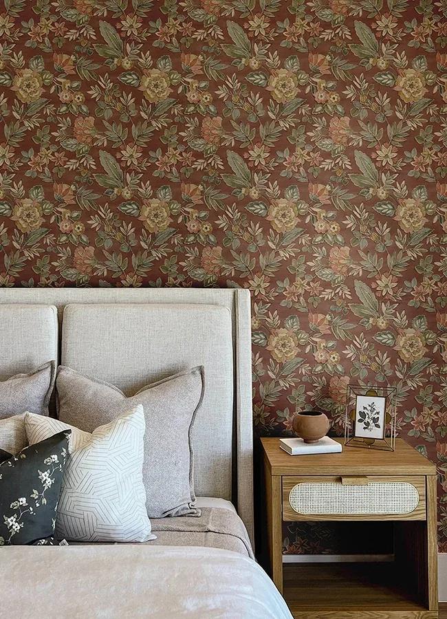 Brewster Home Fashions Begonia Red Floral Trail Wallpaper - SKU 4148-27425