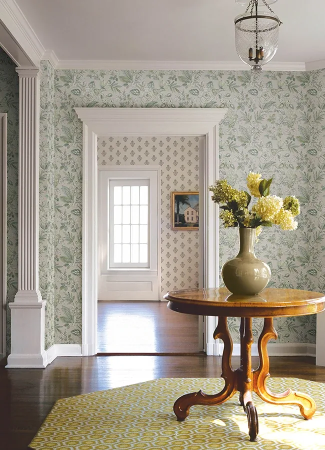 Brewster Home Fashions Begonia Sea Green Floral Trail Wallpaper | Wallpaper Twins Brewster Home Fashions Begonia Sea Green Floral Trail Wallpaper - SKU 4148-27424