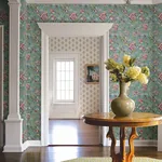 Brewster Home Fashions Begonia Teal Floral Trail Wallpaper | Wallpaper Twins Brewster Home Fashions Begonia Teal Floral Trail Wallpaper - SKU 4148-27423