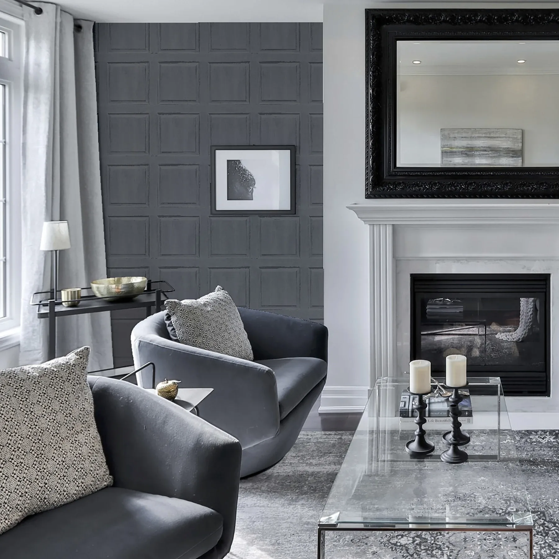 Brewster Home Fashions Bellamy Charcoal Wooden Panel Wallpaper | Wallpaper Twins Brewster Home Fashions Bellamy Charcoal Wooden Panel Wallpaper - SKU AH909600