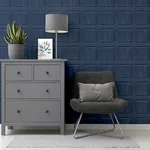Brewster Home Fashions Bellamy Navy Wooden Panel Wallpaper | Wallpaper Twins Brewster Home Fashions Bellamy Navy Wooden Panel Wallpaper - SKU AH909601