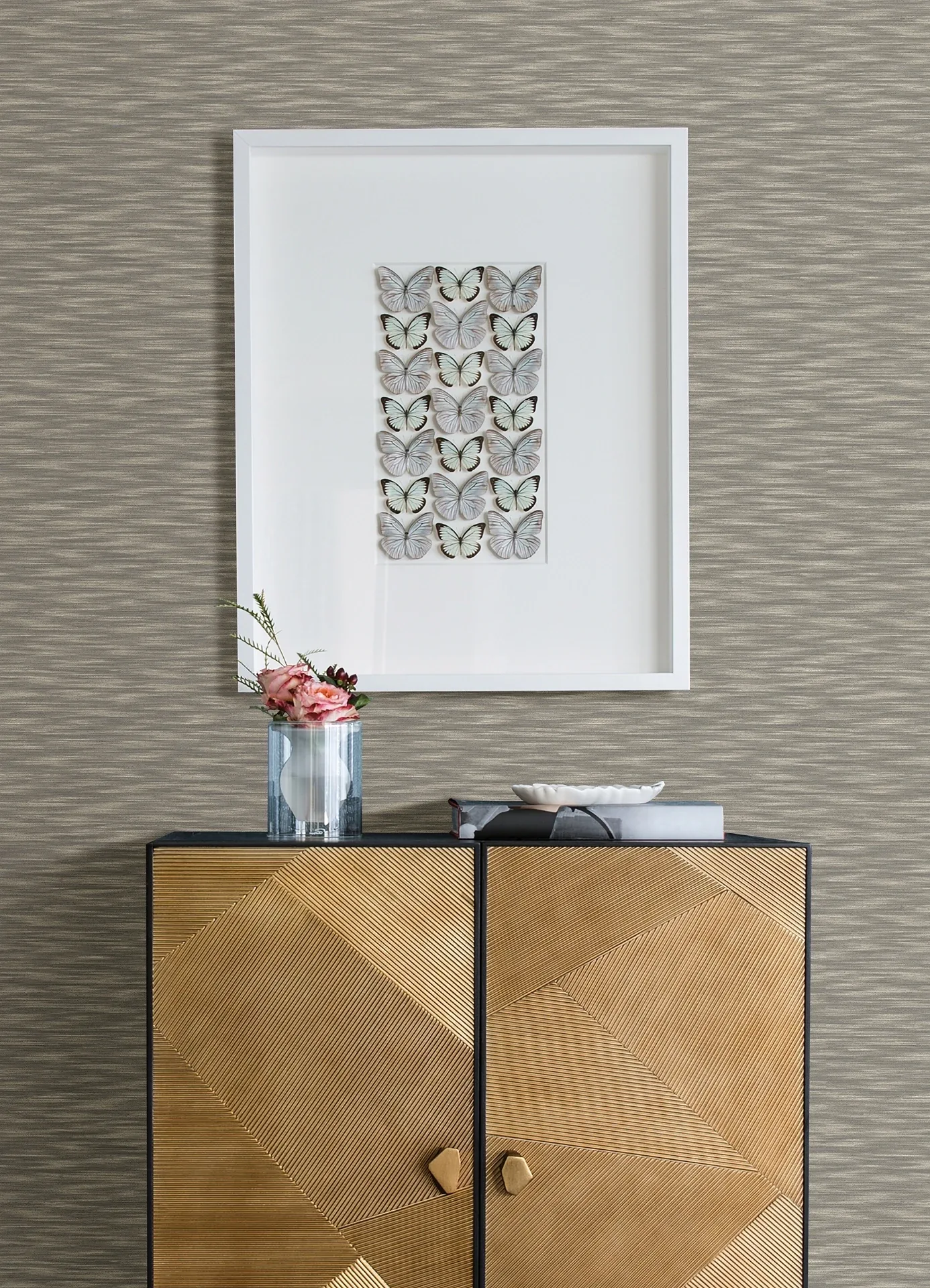 Brewster Home Fashions Benson Brown Faux Fabric Wallpaper | Wallpaper Twins Brewster Home Fashions Benson Brown Faux Fabric Wallpaper - SKU 4157-26157