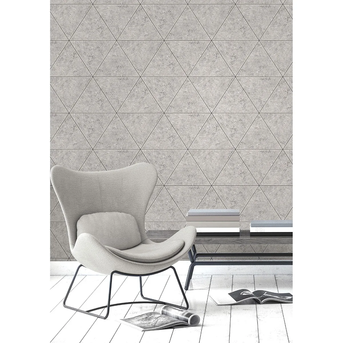 Brewster Home Fashions Benson Grey Marble Triangle Wallpaper | Wallpaper Twins Brewster Home Fashions Benson Grey Marble Triangle Wallpaper - SKU FD41760