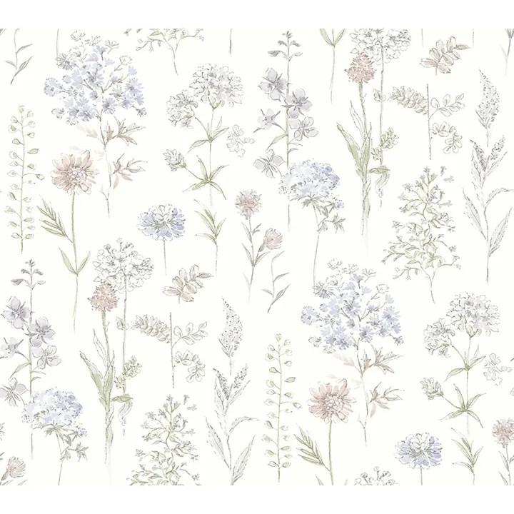 Brewster Home Fashions Bergamot Lavender Wildflower Wallpaper - SKU 4134-72504