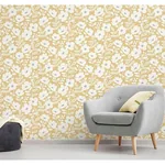 Brewster Home Fashions Bergman Mustard Scandi Flower Wallpaper | Wallpaper Twins Brewster Home Fashions Bergman Mustard Scandi Flower Wallpaper - SKU UW24774