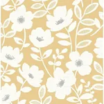 Brewster Home Fashions Bergman Mustard Scandi Flower Wallpaper | Wallpaper Twins Brewster Home Fashions Bergman Mustard Scandi Flower Wallpaper - SKU UW24774