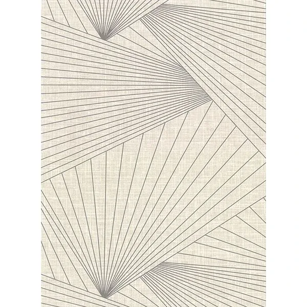 2921-50407 | Berkeley Eggshell Geometric Faux Grasscloth Wallpaper