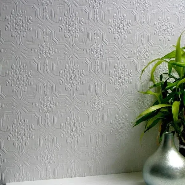 Brewster Home Fashions Berkeley White Paintable Anaglypta Original Wallpaper - SKU 437-RD125