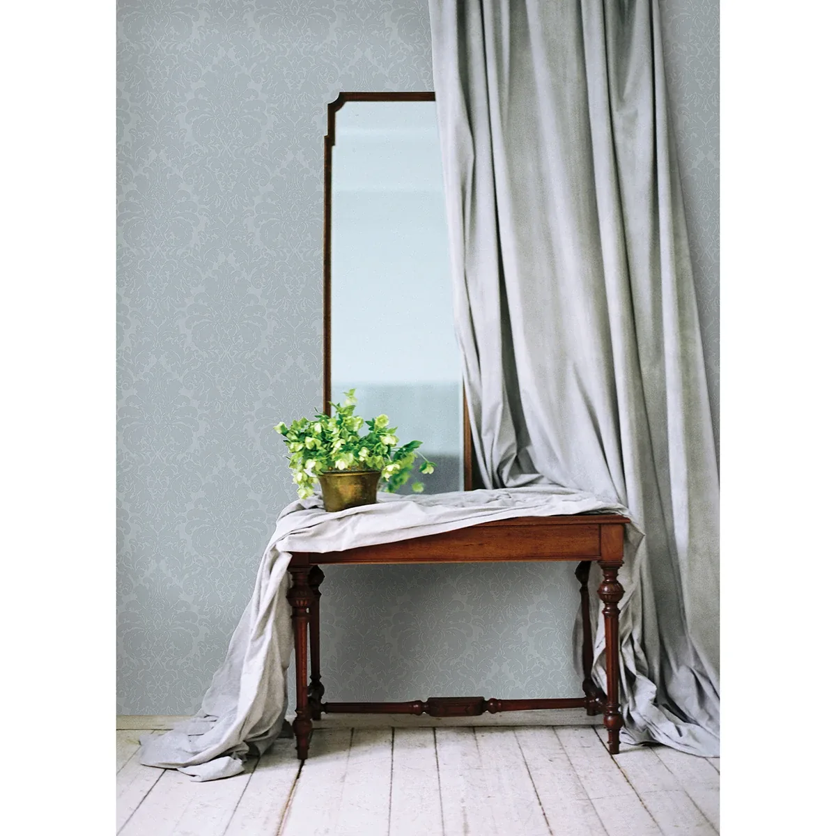 Brewster Home Fashions Betina Light Blue Damask Wallpaper - SKU 4058-24806