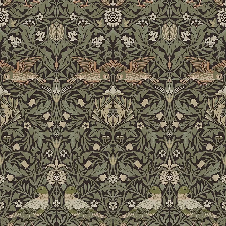 Brewster Home Fashions Bird Brown Floral Thicket Wallpaper - SKU 4171-82064