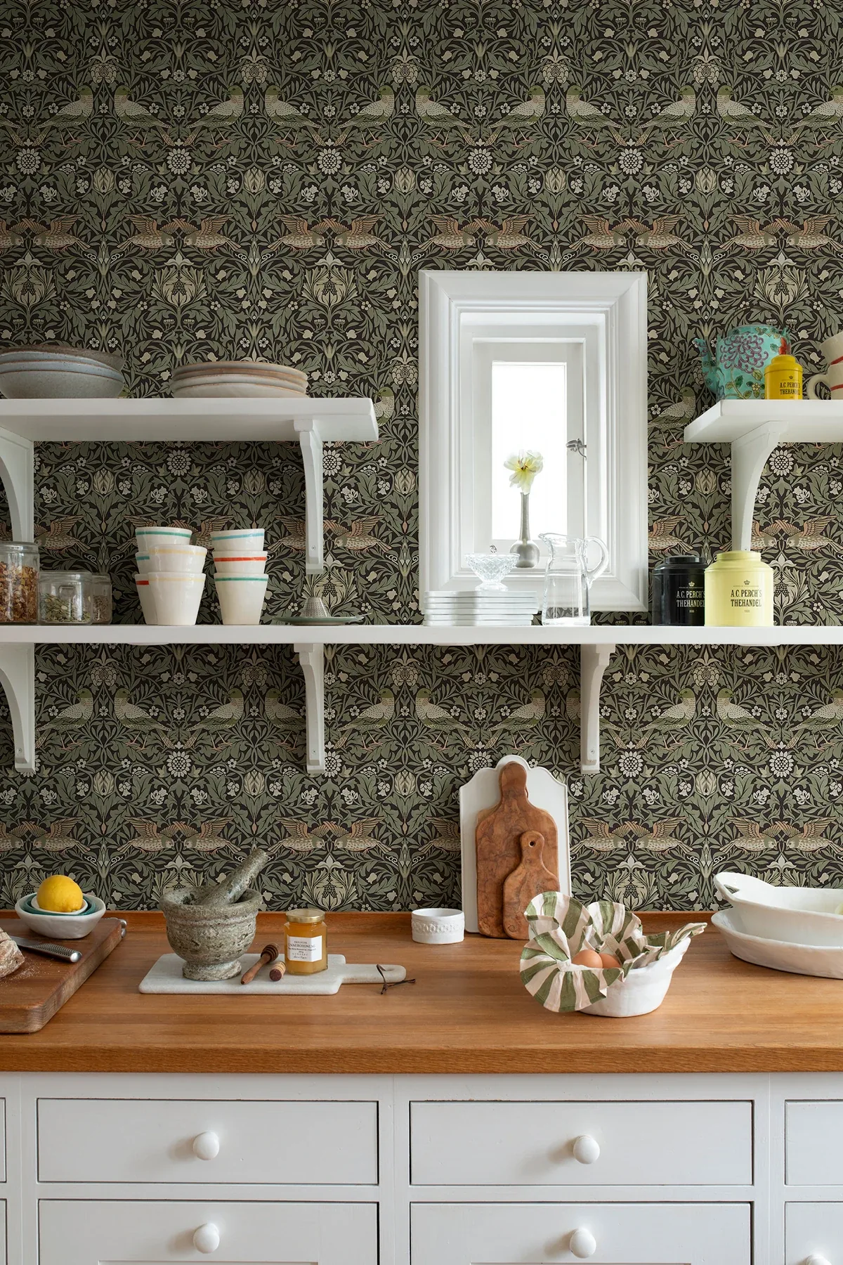 Brewster Home Fashions Bird Brown Floral Thicket Wallpaper | Wallpaper Twins Brewster Home Fashions Bird Brown Floral Thicket Wallpaper - SKU 4171-82064