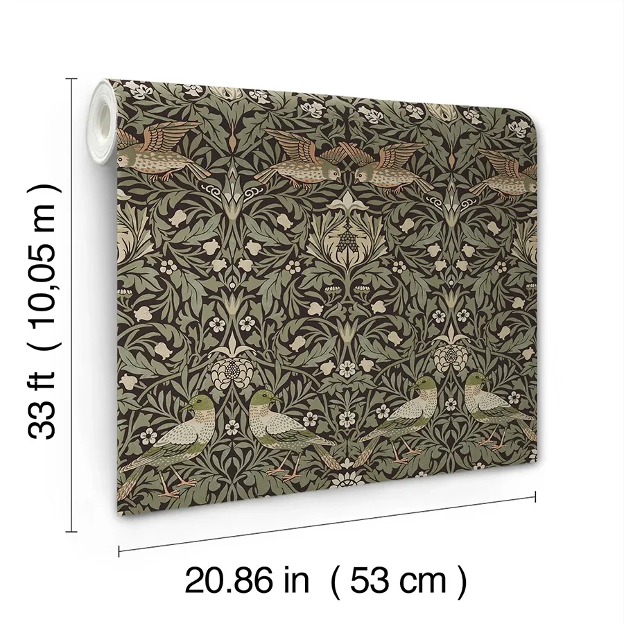 Brewster Home Fashions Bird Brown Floral Thicket Wallpaper | Wallpaper Twins Brewster Home Fashions Bird Brown Floral Thicket Wallpaper - SKU 4171-82064