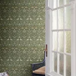 Brewster Home Fashions Bird Green Floral Thicket Wallpaper | Wallpaper Twins Brewster Home Fashions Bird Green Floral Thicket Wallpaper - SKU 4171-82063