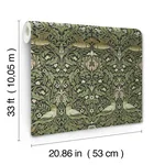 Brewster Home Fashions Bird Green Floral Thicket Wallpaper | Wallpaper Twins Brewster Home Fashions Bird Green Floral Thicket Wallpaper - SKU 4171-82063