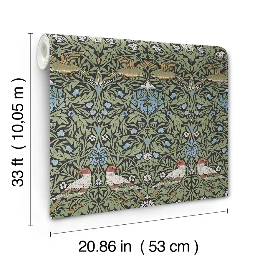 Brewster Home Fashions Bird Multicolor Floral Thicket Wallpaper | Wallpaper Twins Brewster Home Fashions Bird Multicolor Floral Thicket Wallpaper - SKU 4171-82062