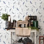 Brewster Home Fashions Birdsong Blue Trail Wallpaper | Wallpaper Twins Brewster Home Fashions Birdsong Blue Trail Wallpaper - SKU 3124-13852