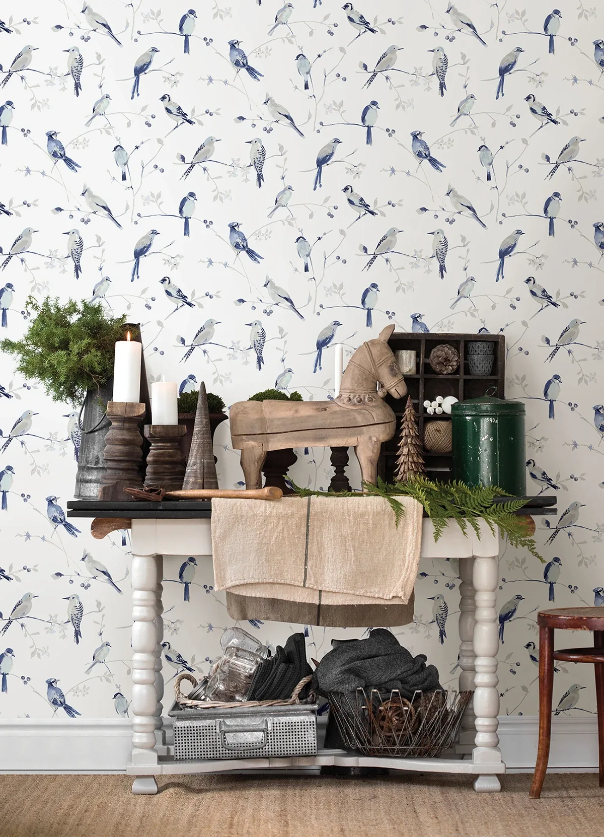 Brewster Home Fashions Birdsong Blue Trail Wallpaper | Wallpaper Twins Brewster Home Fashions Birdsong Blue Trail Wallpaper - SKU 3124-13852