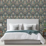 Brewster Home Fashions Birdy Navy Nuthatch Floral Wallpaper | Wallpaper Twins Brewster Home Fashions Birdy Navy Nuthatch Floral Wallpaper - SKU AH100197AH