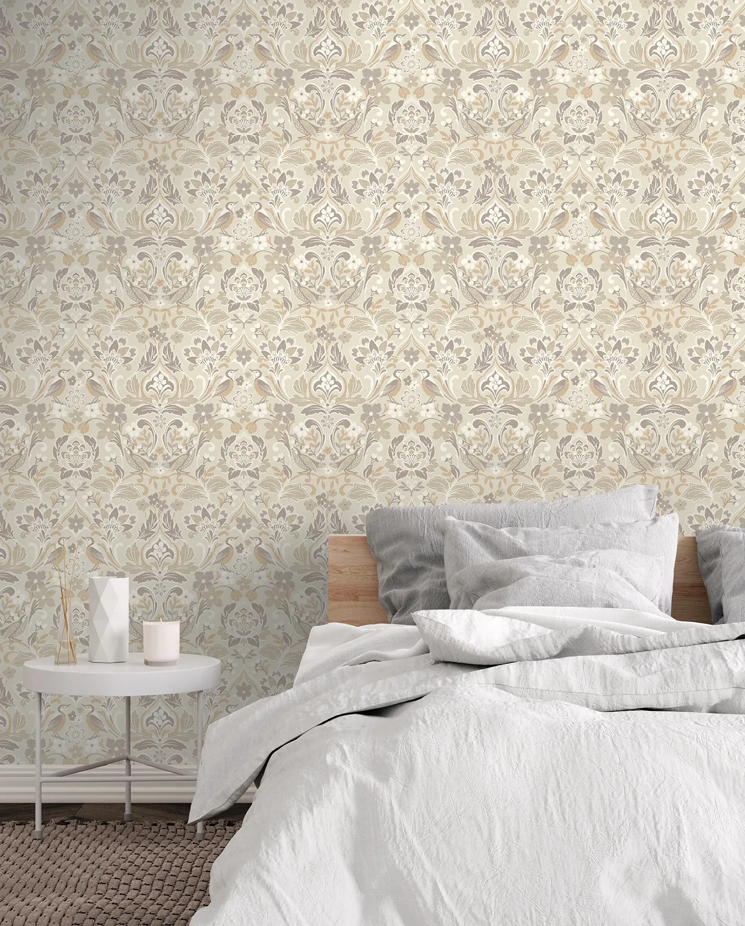 Brewster Home Fashions Birdy Neutral Nuthatch Floral Wallpaper - SKU AH100196AH