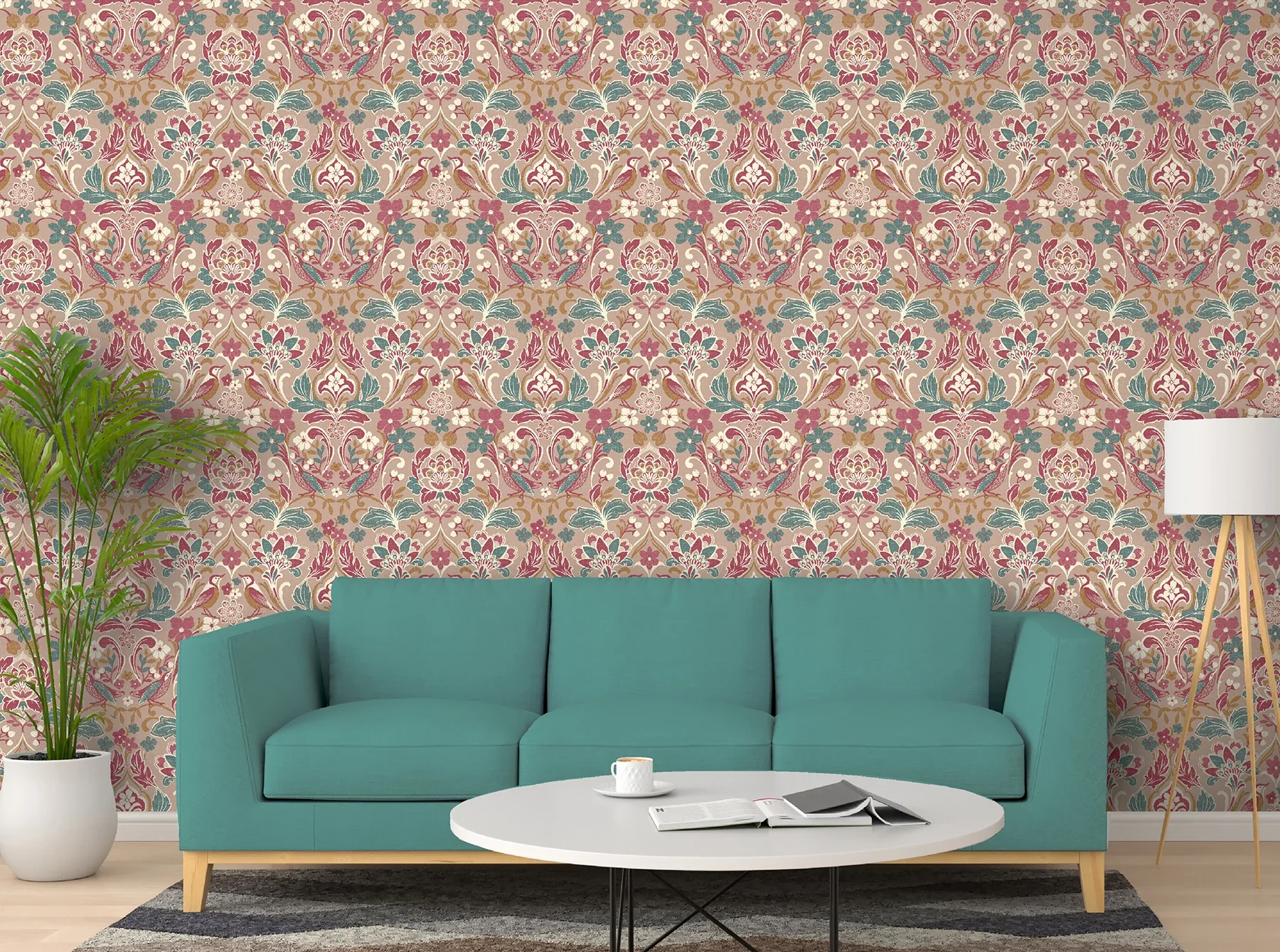 Brewster Home Fashions Birdy Pink Nuthatch Floral Wallpaper | Wallpaper Twins Brewster Home Fashions Birdy Pink Nuthatch Floral Wallpaper - SKU AH100199AH