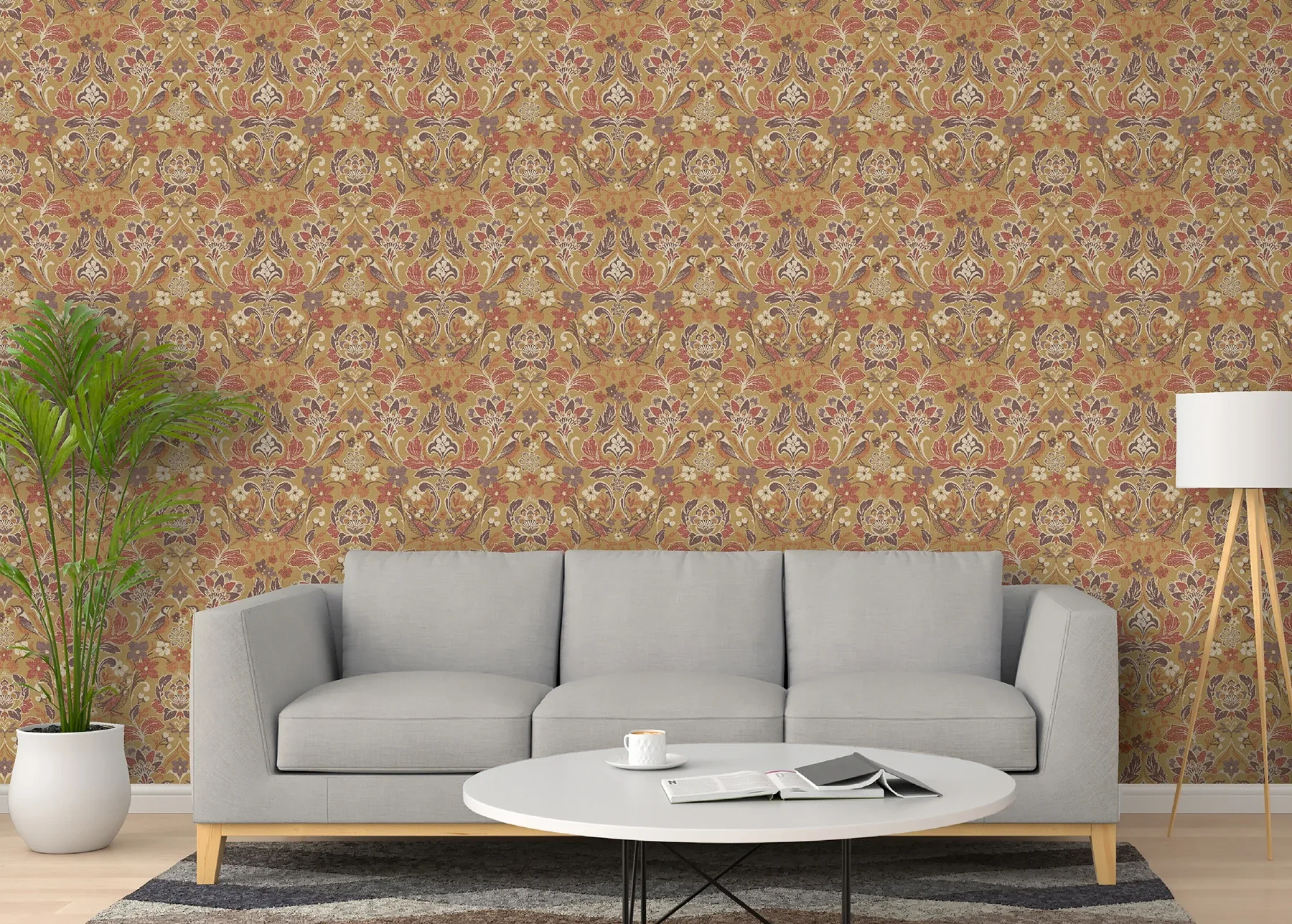 Brewster Home Fashions Birdy Yellow Nuthatch Floral Wallpaper | Wallpaper Twins Brewster Home Fashions Birdy Yellow Nuthatch Floral Wallpaper - SKU AH100198AH