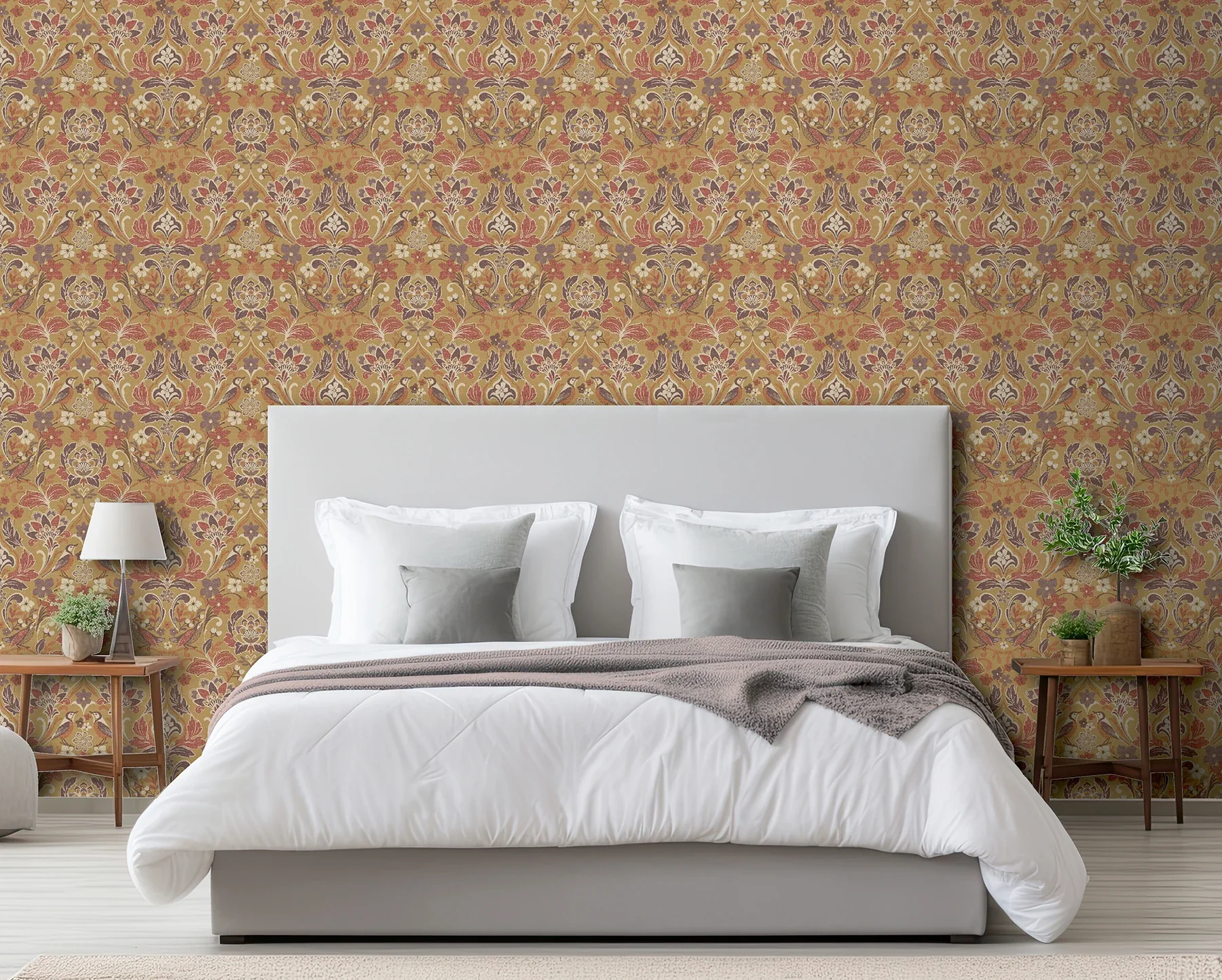 Brewster Home Fashions Birdy Yellow Nuthatch Floral Wallpaper | Wallpaper Twins Brewster Home Fashions Birdy Yellow Nuthatch Floral Wallpaper - SKU AH100198AH