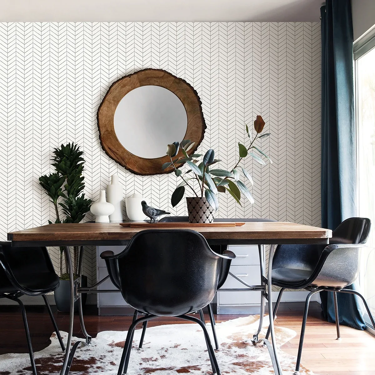 Brewster Home Fashions Bison Dark Grey Herringbone Wallpaper | Wallpaper Twins Brewster Home Fashions Bison Dark Grey Herringbone Wallpaper - SKU 3123-25097