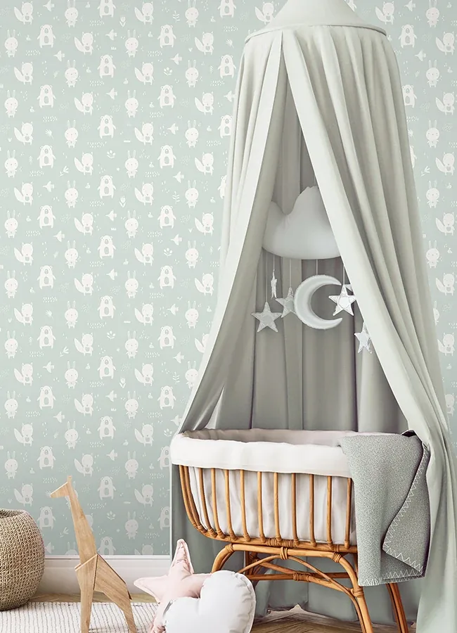 Brewster Home Fashions Bitsy Mint Woodland Wallpaper | Wallpaper Twins Brewster Home Fashions Bitsy Mint Woodland Wallpaper - SKU 4060-91304