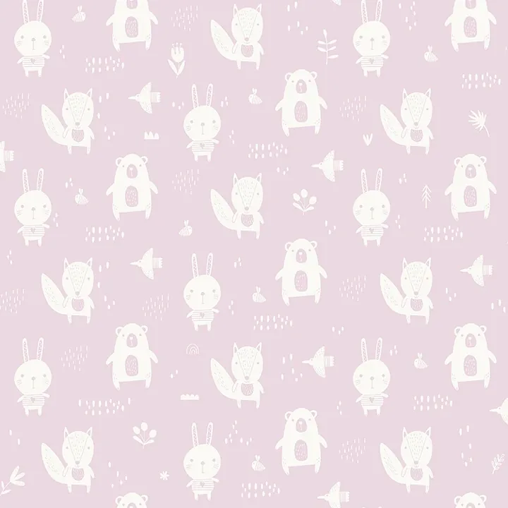 4060-91303 | Bitsy Pink Woodland Wallpaper