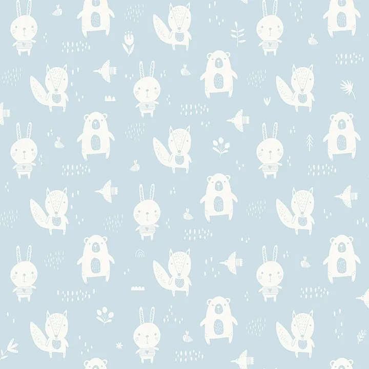 4060-91311 | Bitsy Sky Blue Woodland Wallpaper