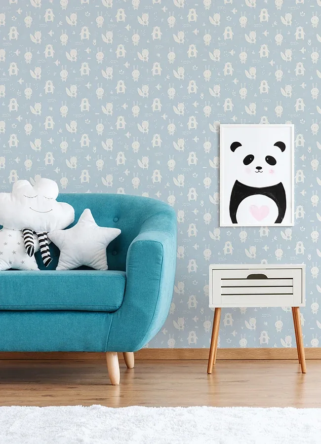 Brewster Home Fashions Bitsy Sky Blue Woodland Wallpaper | Wallpaper Twins Brewster Home Fashions Bitsy Sky Blue Woodland Wallpaper - SKU 4060-91311