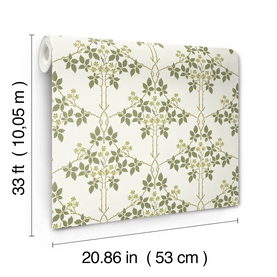 Brewster Home Fashions Blackberry Chartreuse Vine Trellis Wallpaper - SKU 4171-82053