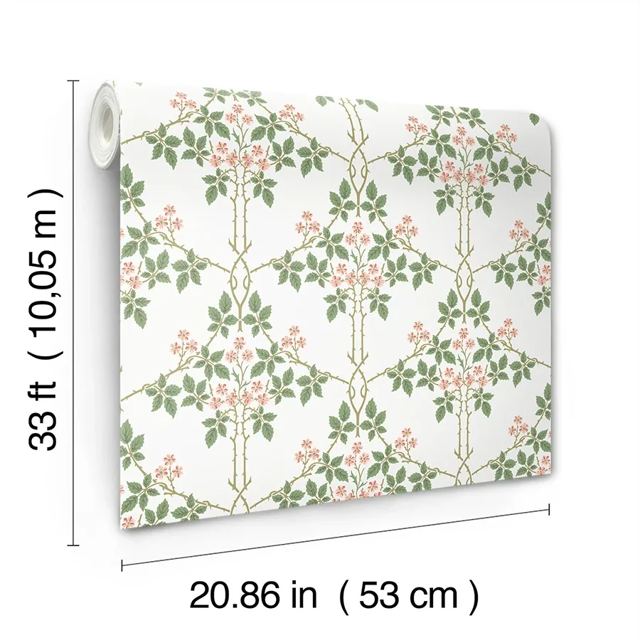 Brewster Home Fashions Blackberry Pink Vine Trellis Wallpaper - SKU 4171-82054