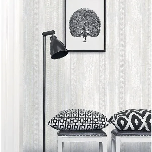 Brewster Home Fashions Blair Dove Ikat Stripe Wallpaper - SKU 2810-SH01081