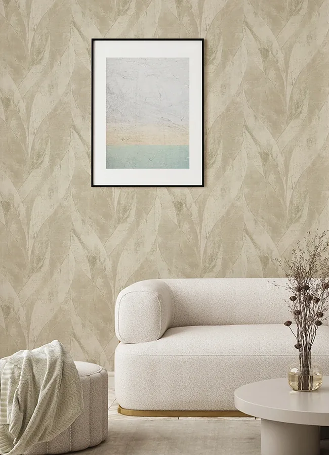 Brewster Home Fashions Blake Light Grey Leaf Wallpaper - SKU 4096-520033