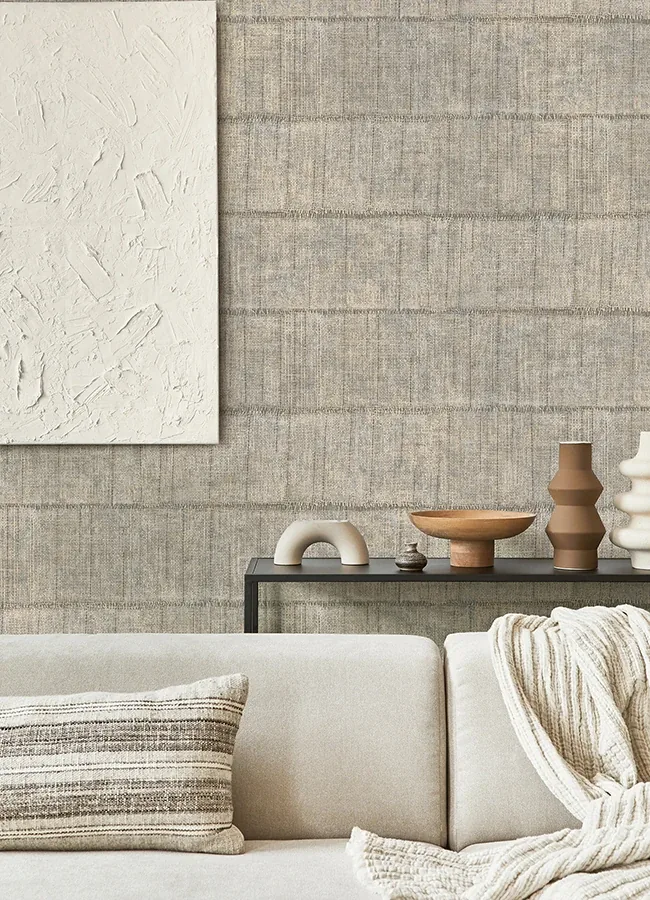 Brewster Home Fashions Blake Light Grey Texture Stripe Wallpaper - SKU 4125-26740