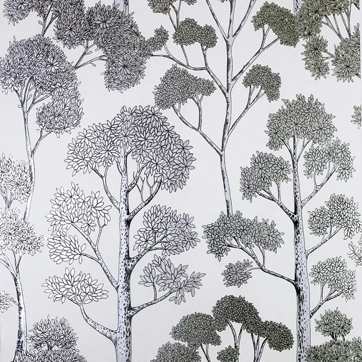 AH909505 | Blanche Silver Trees Wallpaper