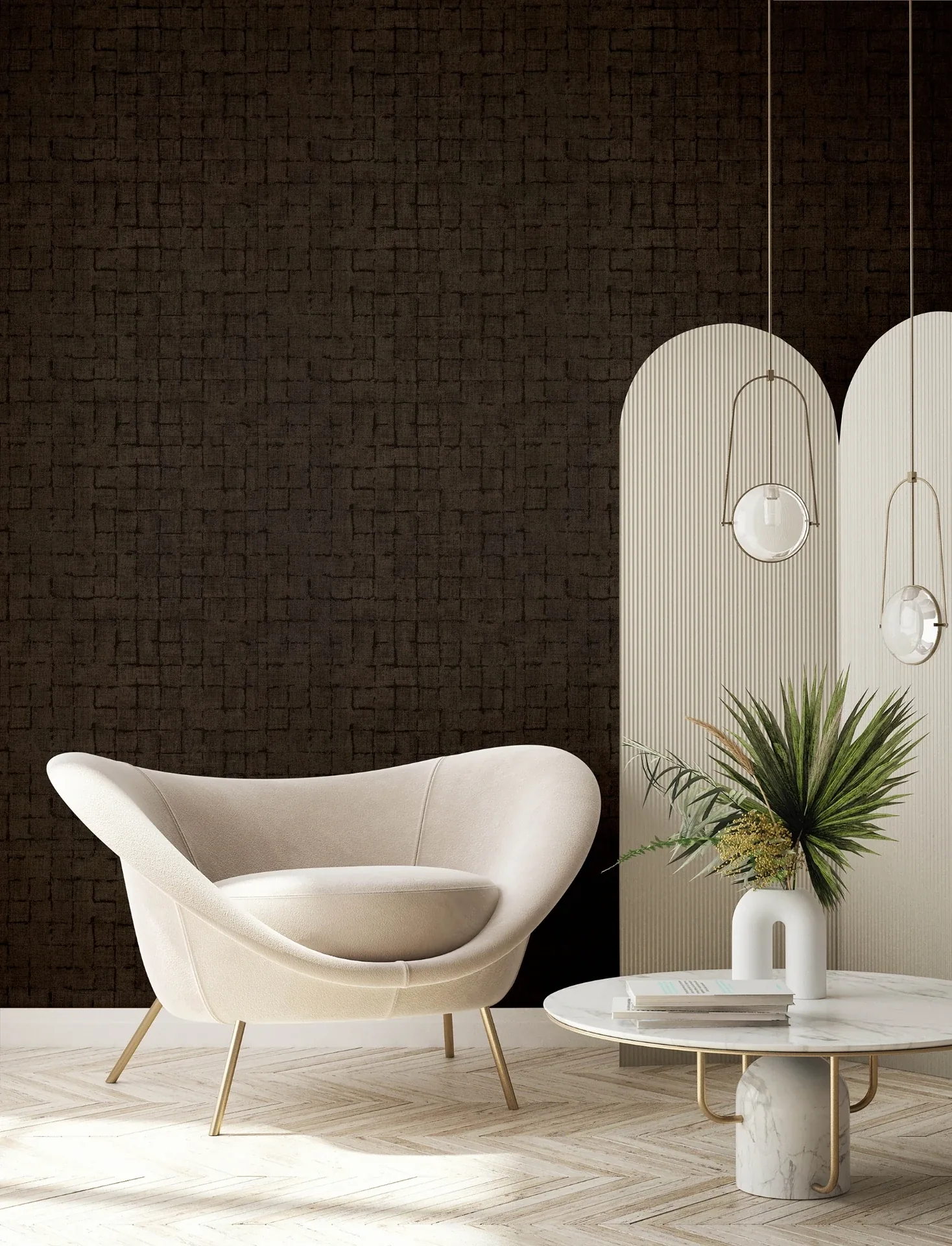 Brewster Home Fashions Blocks Chocolate Checkered Wallpaper - SKU 4157-333458