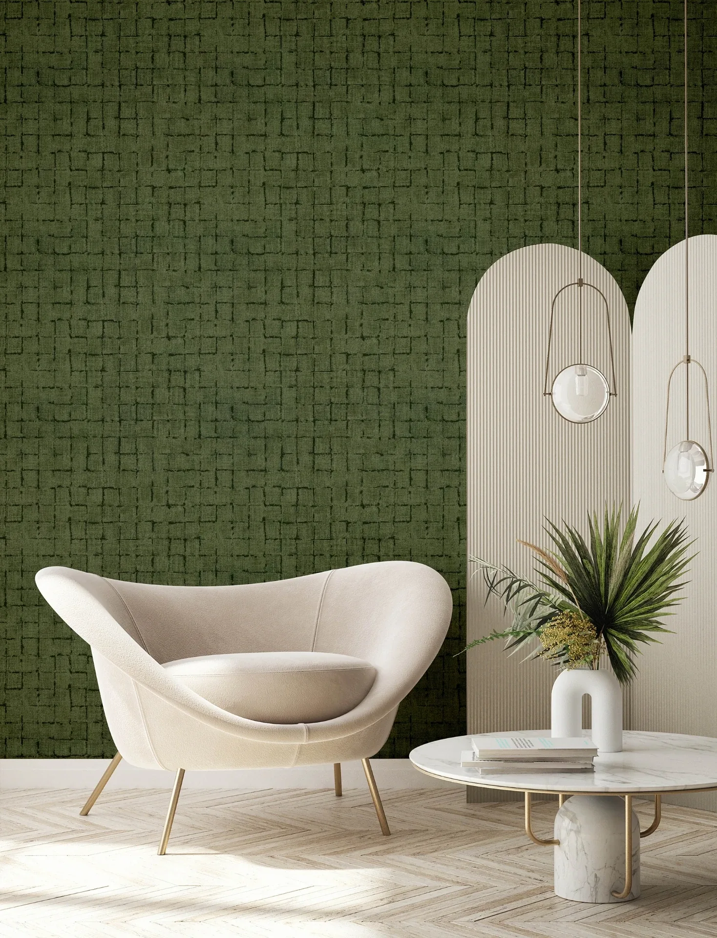 Brewster Home Fashions Blocks Olive Checkered Wallpaper - SKU 4157-333455