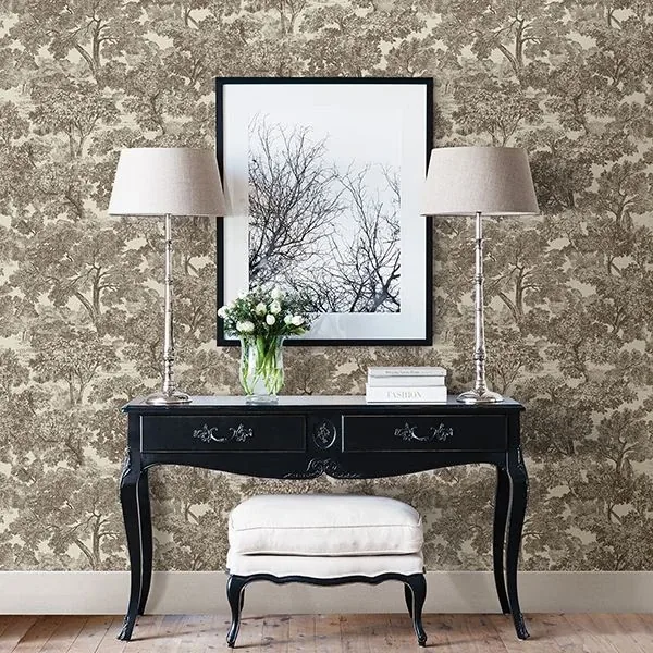 Brewster Home Fashions Blyth Brown Toile Wallpaper - SKU 3112-002719