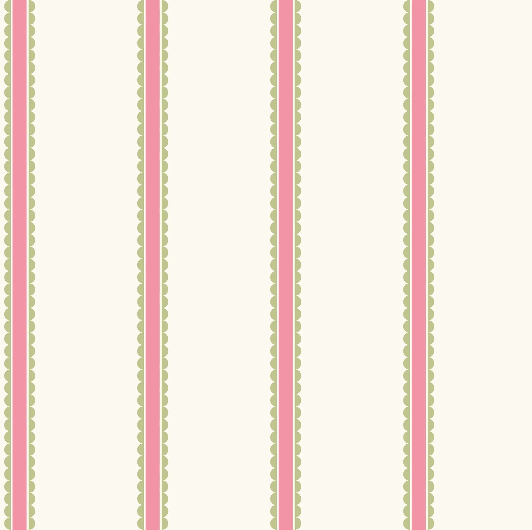 4203-27574 | Bobbin Stripe Fuchsia Scalloped Wallpaper