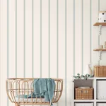 Brewster Home Fashions Bobbin Stripe Light Blue Scalloped Wallpaper | Wallpaper Twins Brewster Home Fashions Bobbin Stripe Light Blue Scalloped Wallpaper - SKU 4203-27578