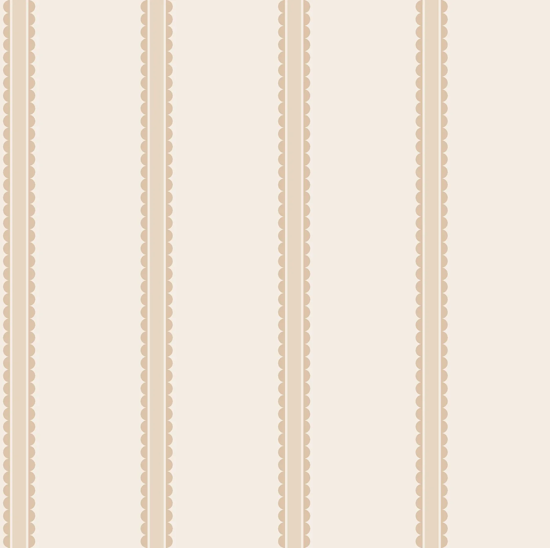 4203-27575 | Bobbin Stripe Light Brown Scalloped Wallpaper