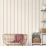 Brewster Home Fashions Bobbin Stripe Pink Scalloped Wallpaper - SKU 4203-27576