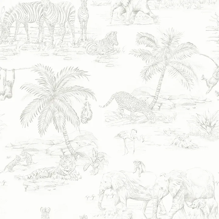 Brewster Home Fashions Boheme Platinum Animals Wallpaper - SKU 4060-347692