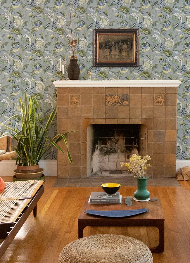 Brewster Home Fashions Bohemian Blue Jacobean Wallpaper - SKU 3125-72300