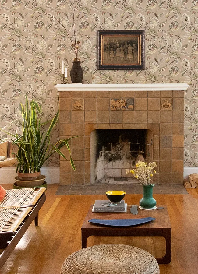 Brewster Home Fashions Bohemian Blush Jacobean Wallpaper - SKU 3125-72303