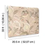 Brewster Home Fashions Bohemian Blush Jacobean Wallpaper - SKU 3125-72303