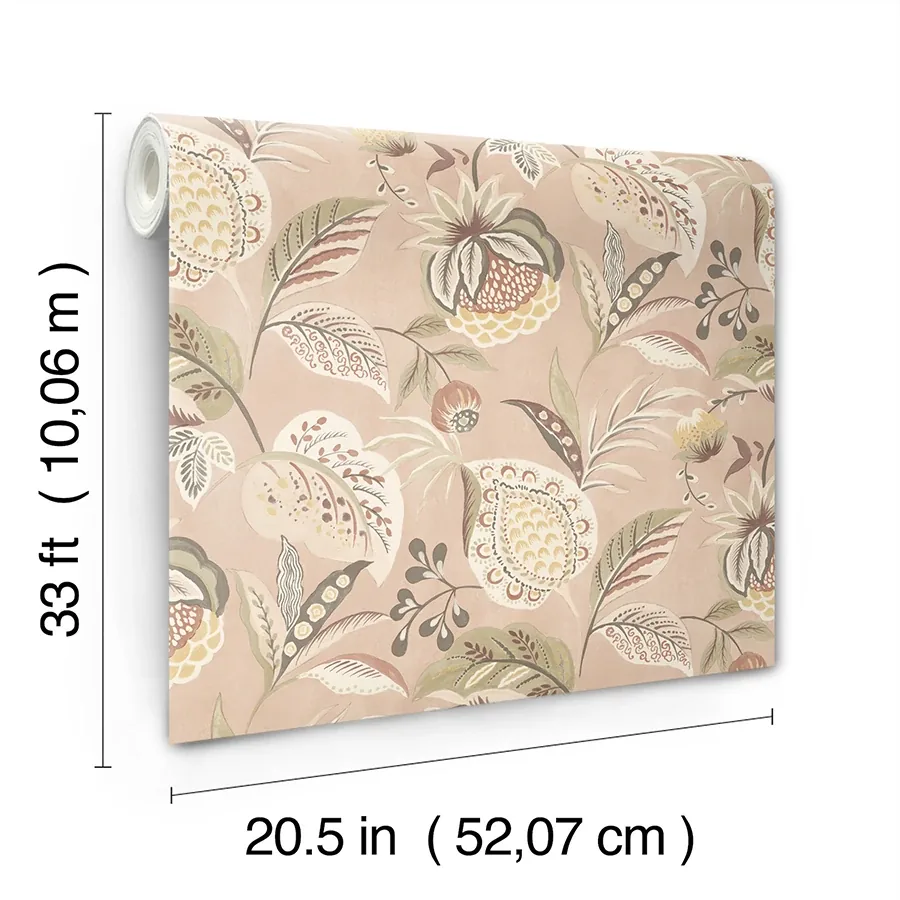 Brewster Home Fashions Bohemian Blush Jacobean Wallpaper - SKU 3125-72303
